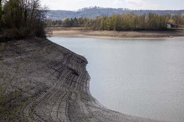 Sticker - Drained lake in a dry arid area