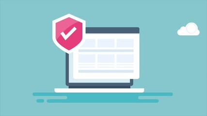 Cloud security online storage data protection concept. Secure cloud computing, secure network hosting access, control over cloud data, software app technology. 2d animation 4k video clip.