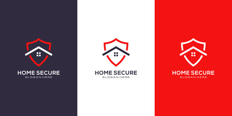 home shield logo design vector