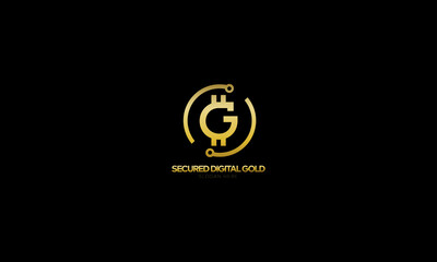 Wall Mural - Letter G Gold logo. Connect technology and digital, gold currency data concept for your corporate identity