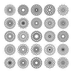 Abstract Spirograph Design Element Set