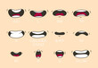 © elena_garder - Cartoon talking mouth and lips expressions. Talking mouths lips for cartoon character animation.