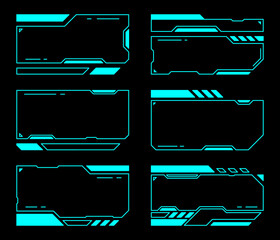 Wall Mural - abstract frames technology futuristic interface hud vector design.