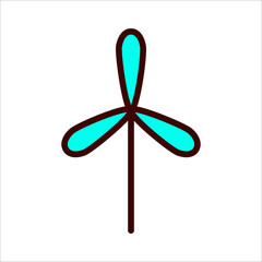 Wind generator outline icon. Customizable linear contour symbol