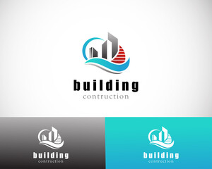 building logo city skyline creative design care symbol banner