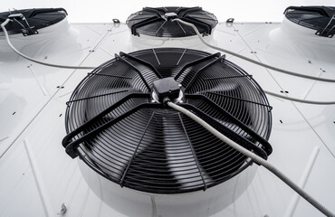 Air conditioners on the roof of an industrial building. HVAC