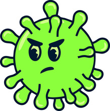 Green Virus, Green Monster With Dangerous Microorganism Size