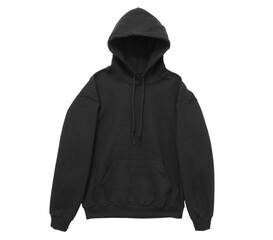 Wall Mural - blank hoodie sweatshirt color black front arm view on white background
