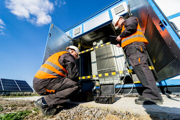 Wall Mural - execution of electrical measuring works on the power transformer