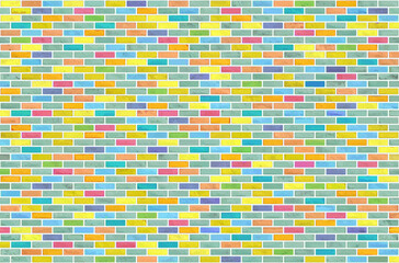 Wall Mural - colorful block brick wall pattern texture background