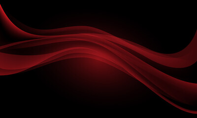 Abstract red wave curve overlap on black design modern luxury futuristic background vector illustration.