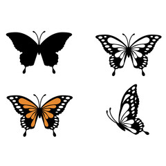 Wall Mural - butterfly icon. set of butterfly. butterflies sign.
