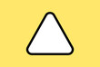 白い三角形と黄色い背景だけのシンプルな素材：上向き矢印、注意・警告・危険・防災イメージ素材