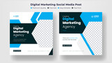 Fototapeta  - Digital Marketing agency social media post design templates for Corporate Business, online conference, flyer,brcohure webinars with vector & illustration.