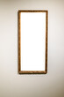 narrow tall picture frame on gray brown wall
