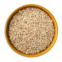 Wall Mural - wholegrain oat grains in round bowl cutout