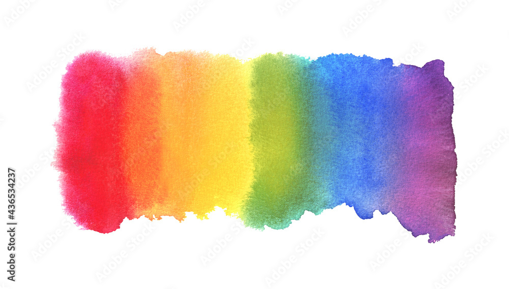 Watercolor Hand Painted Colorful Rainbow Set. Pride Flag Isolated Stock ...