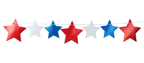 star garland or american flag. 4th of july independence day. us starry striped patriotic symbol. uni