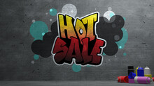 Hot Sale Graffiti On Concrete Wall  Texture Stone Wall Background , 3d Rendering