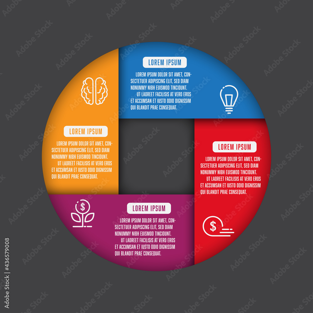 Vector circle diagrame. Infographic chart template for presentation ...