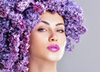 © Svetlana Fedoseeva - Beauty fashion model Girl with Lilac Flowers Hair Style. Nature Hairstyle. Summer. Professional makeup.