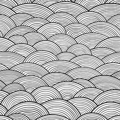  Vector seamless abstract hand-drawn pattern, waves background