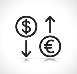 Poster - money currency exchange line icon