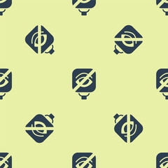 Poster - Blue Blindness icon isolated seamless pattern on yellow background. Blind sign. Vector