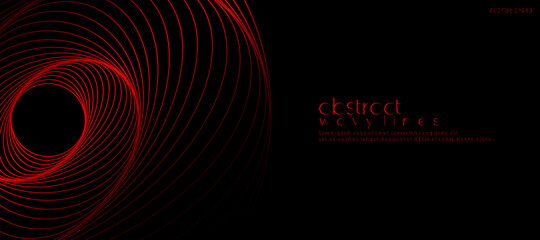 Wall Mural - abstract red background with lines. minimal long banner design template. vector
