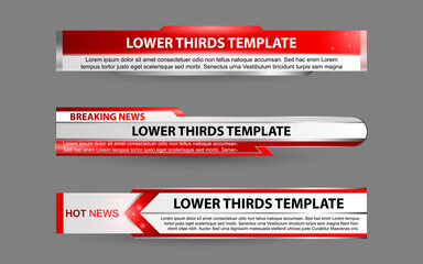 Wall Mural - set collection vector of broadcast news lower thirds template layout design banner for bar headline 
