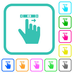 Poster - right handed scroll right gesture vivid colored flat icons