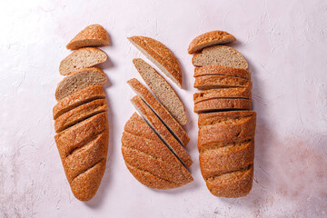 Fresh whole grain brown breads.