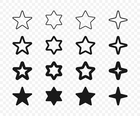 Wall Mural - stars collection. linear stars, isolated. star vector icon. vector illustration