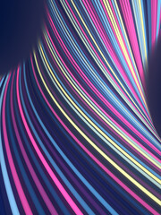 Wall Mural - Abstract background of twisted blue and pink colored lines. 3d rendering digital illustration