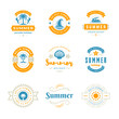 © provectors - Summer holidays labels and badges retro typography design set.