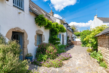 Wall Mural - Brittany, Ile aux Moines island in the Morbihan gulf, a typical cottage
