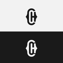 logo letter CH simple design, concept icon initial C and H monogram.