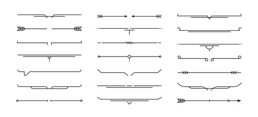 Wall Mural - set of hand drawn design elements. vintage line elements. decorative drawing badges, frames. decorat