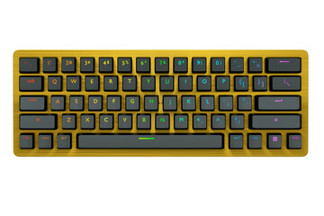 Wall Mural - Yellow computer keyboard with rgb colors isolated on white background.