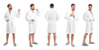 © New Africa - Man wearing bathrobe on white background, collage. Banner design