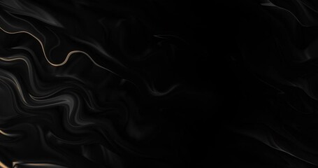 Wall Mural - 4k trendy marble golden black grey seamless looped animated background. Abstract deep dark magic wavy banner. Digital 3d creative dynamic backdrop. Luxury swirl premium BG logo text. Black Friday sale
