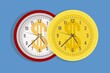 Working time cost. Expensive price for minutes and hours metaphor. Watch dial with dollar sign. Cartoon timepiece and golden coin. Comparison of money and seconds. Vector salary rate