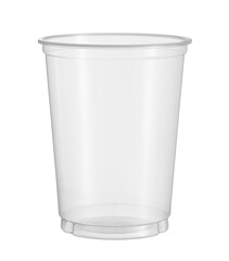 Wall Mural - Plastic cup disposable glass (with clipping path) isolated on white background