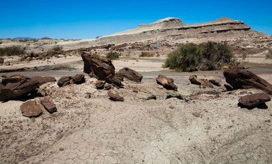 Sticker - General view on exotic stone formations in Ischigualasto Provincial Park