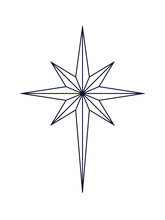 Bethlehem North Star Line Icon. Clipart Image Isolated On White Background