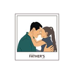 Wall Mural - Sweet moment happy father's day design isolated on white background