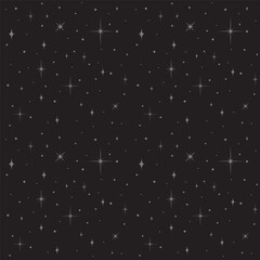 Wall Mural - Vector seamless dark star pattern