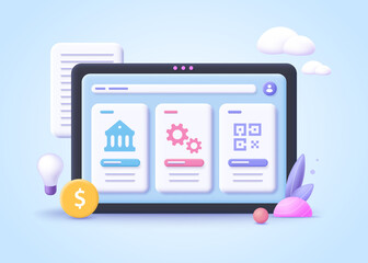 concept of bic - bank identifier code. 3d vector illustration.