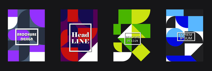 Retro geometric covers design. Eps10 vector