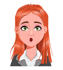 Sticker - Face expression of beautiful redhead woman